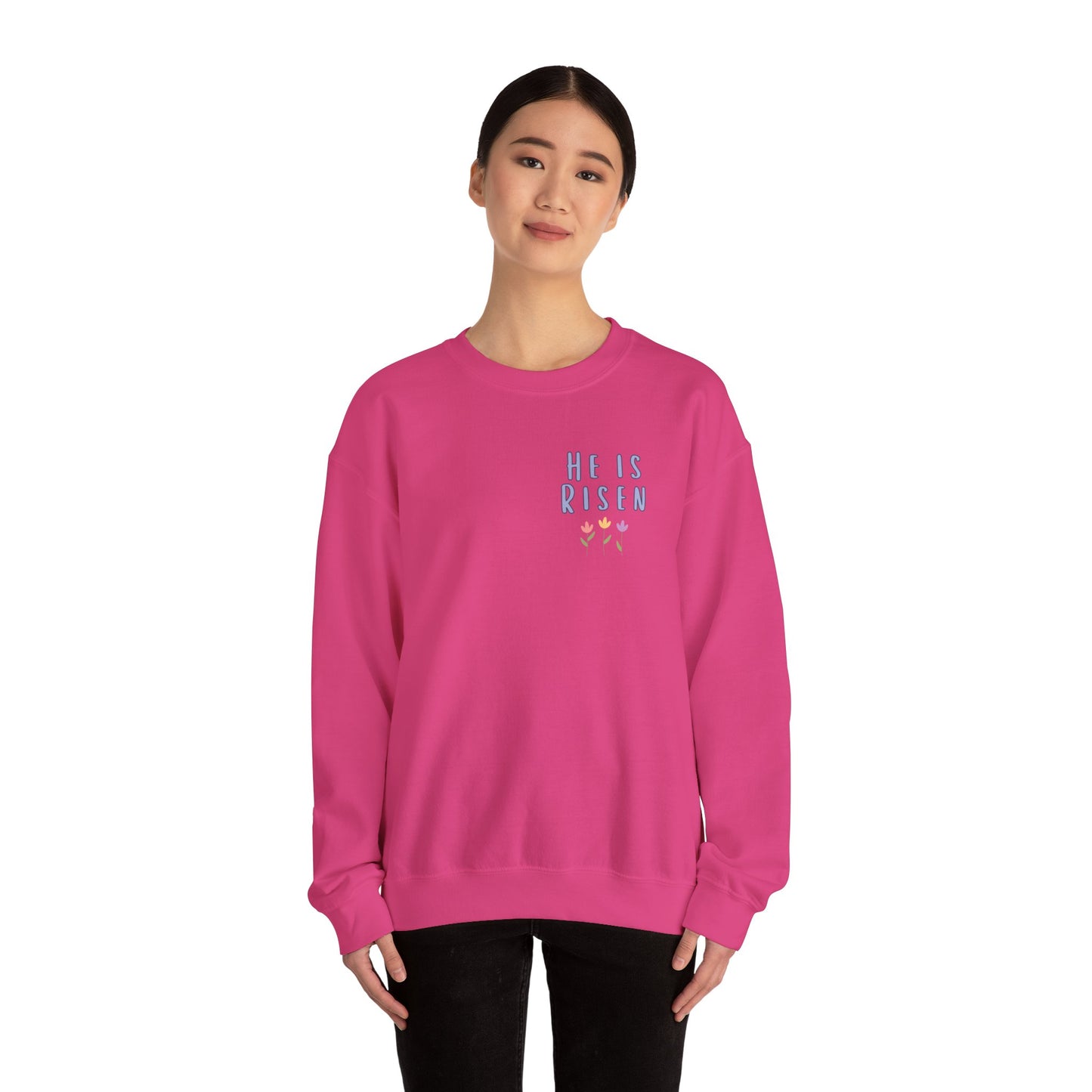He Is Risen! Easter sweatshirt | Cute simple flower design