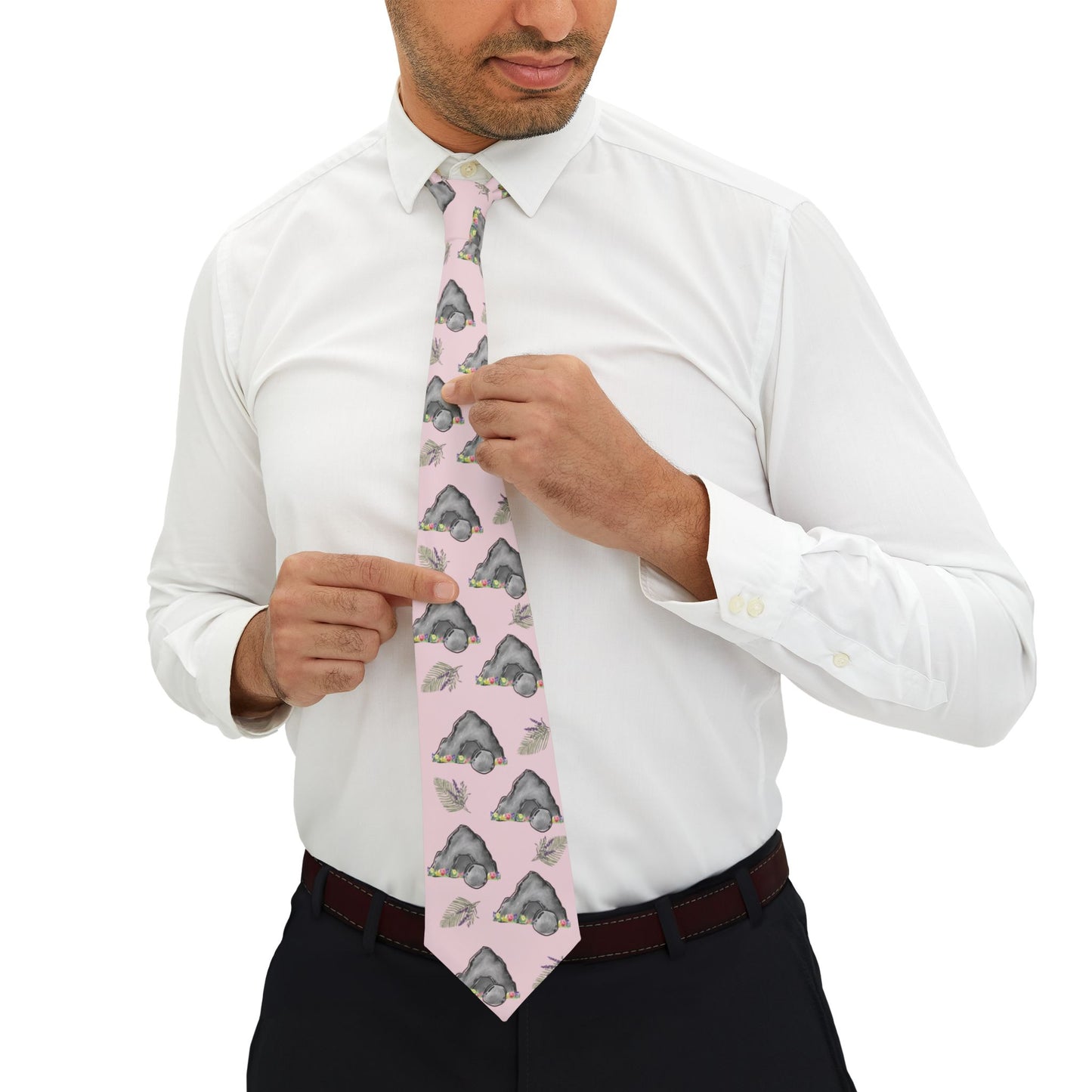 He Is Risen Easter Necktie | Christian Church Spring Holiday Tie
