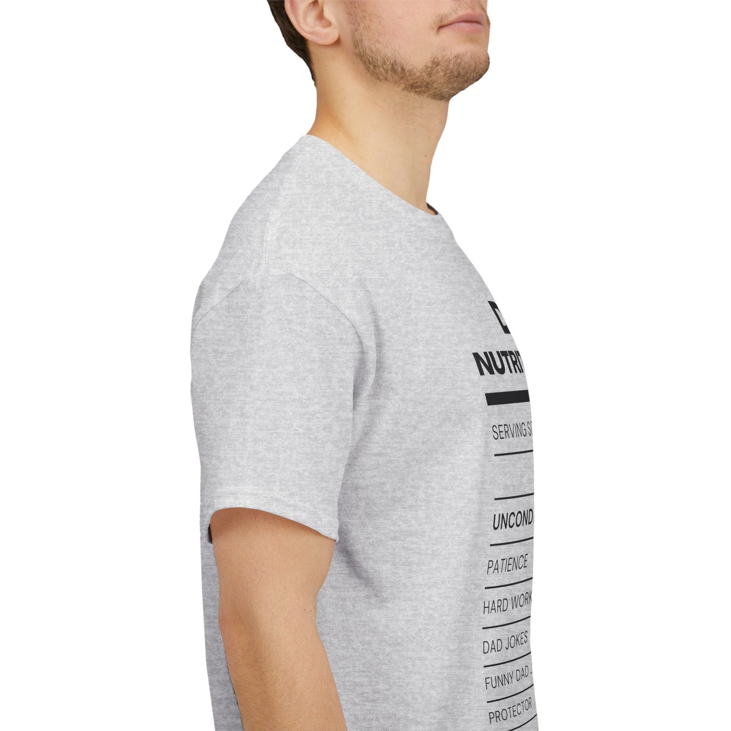 Dad Nutrition Facts T-Shirt | Funny Gift for Dads | Unisex Heavy Cotton Tee for Father's Day, Birthdays, Family Gatherings, Casual Wear