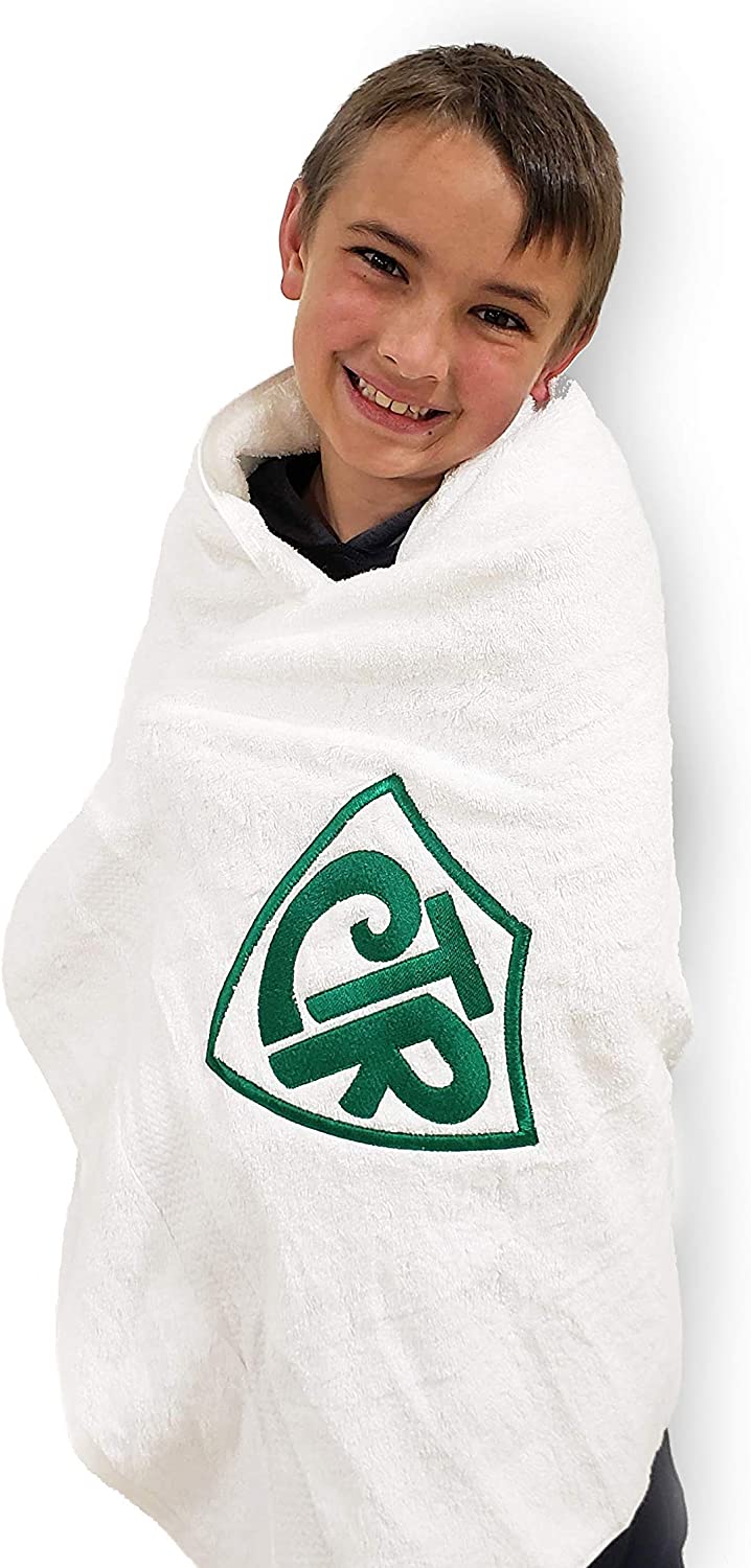 CTR Towel - Baptism Gift for Boys and Girls and Babies too! CTR Embroidered Soft Large White Towel