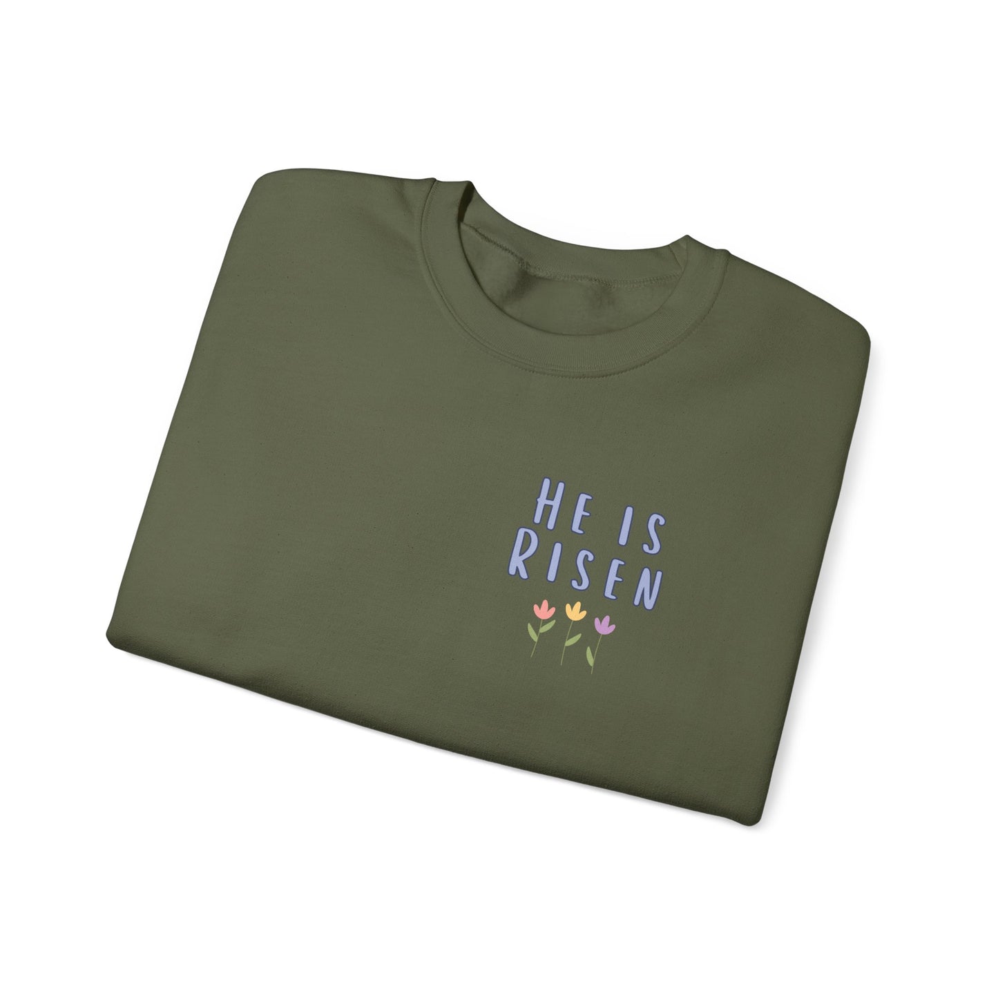 He Is Risen! Easter sweatshirt | Cute simple flower design