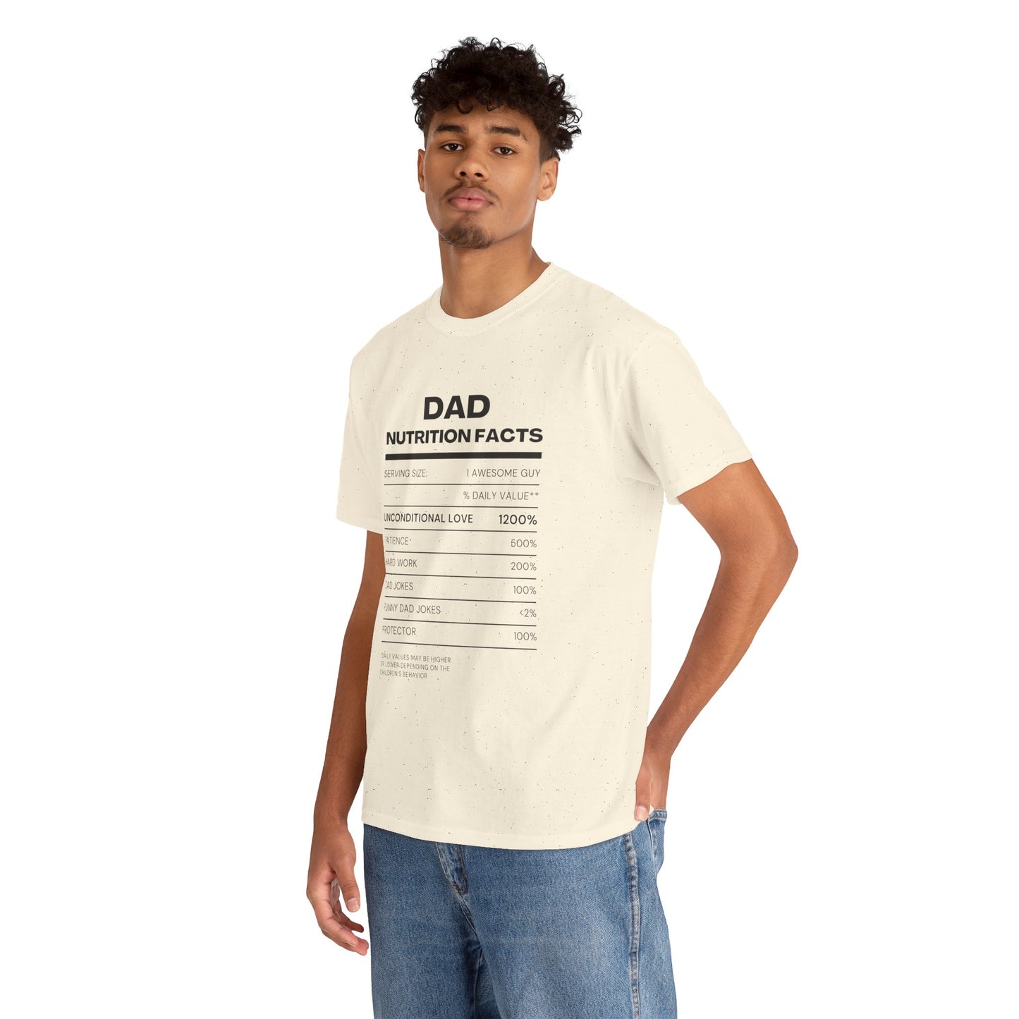 Dad Nutrition Facts T-Shirt | Funny Gift for Dads | Unisex Heavy Cotton Tee for Father's Day, Birthdays, Family Gatherings, Casual Wear