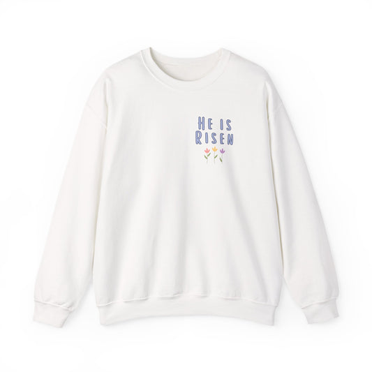He Is Risen! Easter sweatshirt | Cute simple flower design