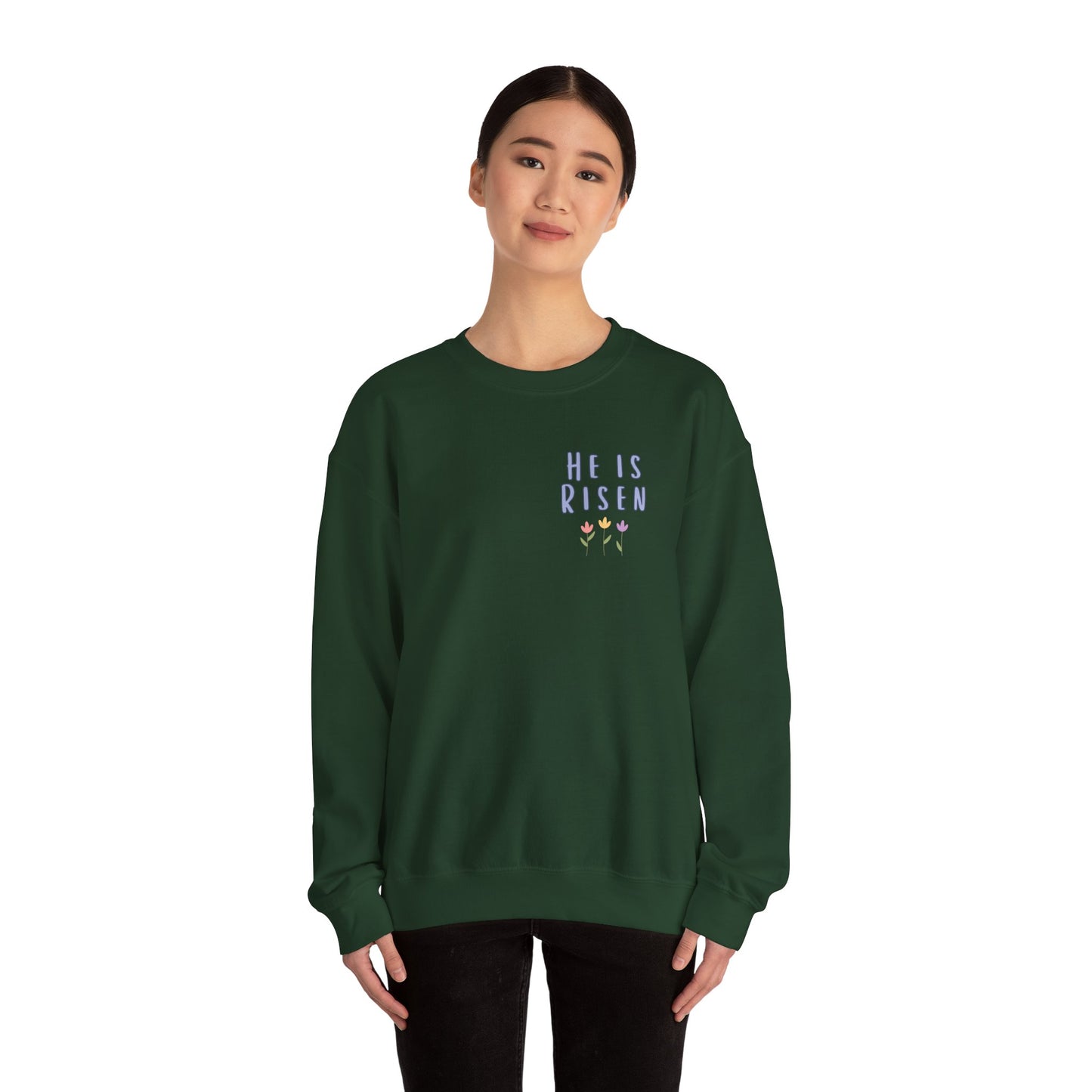 He Is Risen! Easter sweatshirt | Cute simple flower design