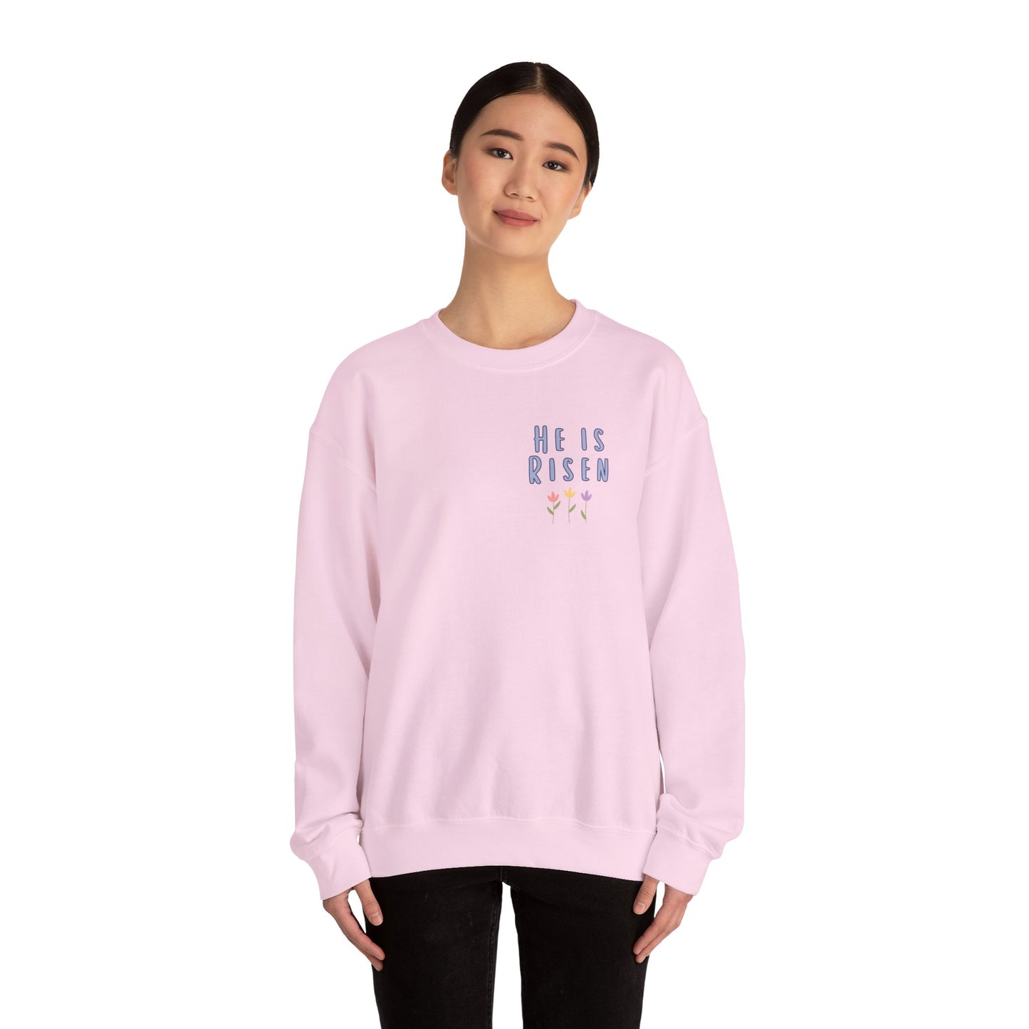 He Is Risen! Easter sweatshirt | Cute simple flower design