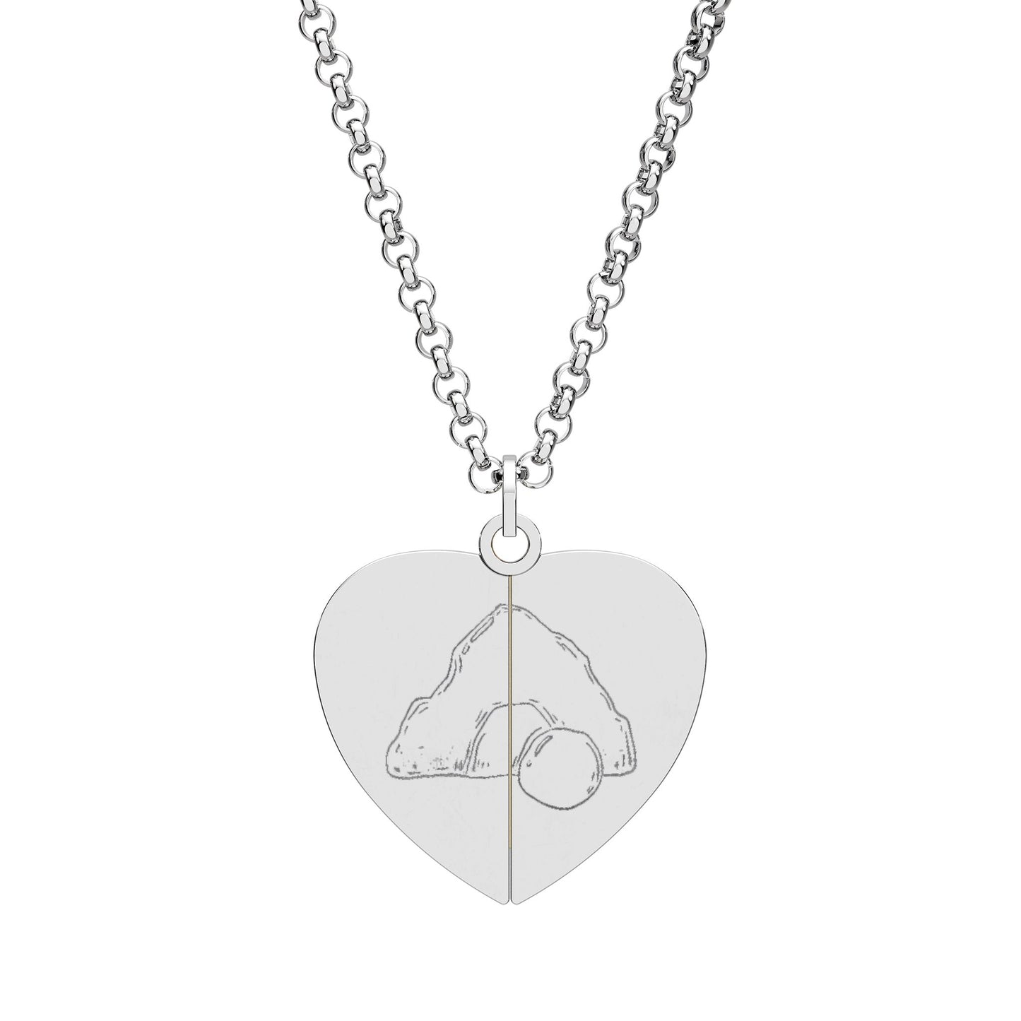 Resurrected Tomb Jesus Heart Necklace | Engraved Easter Pendant