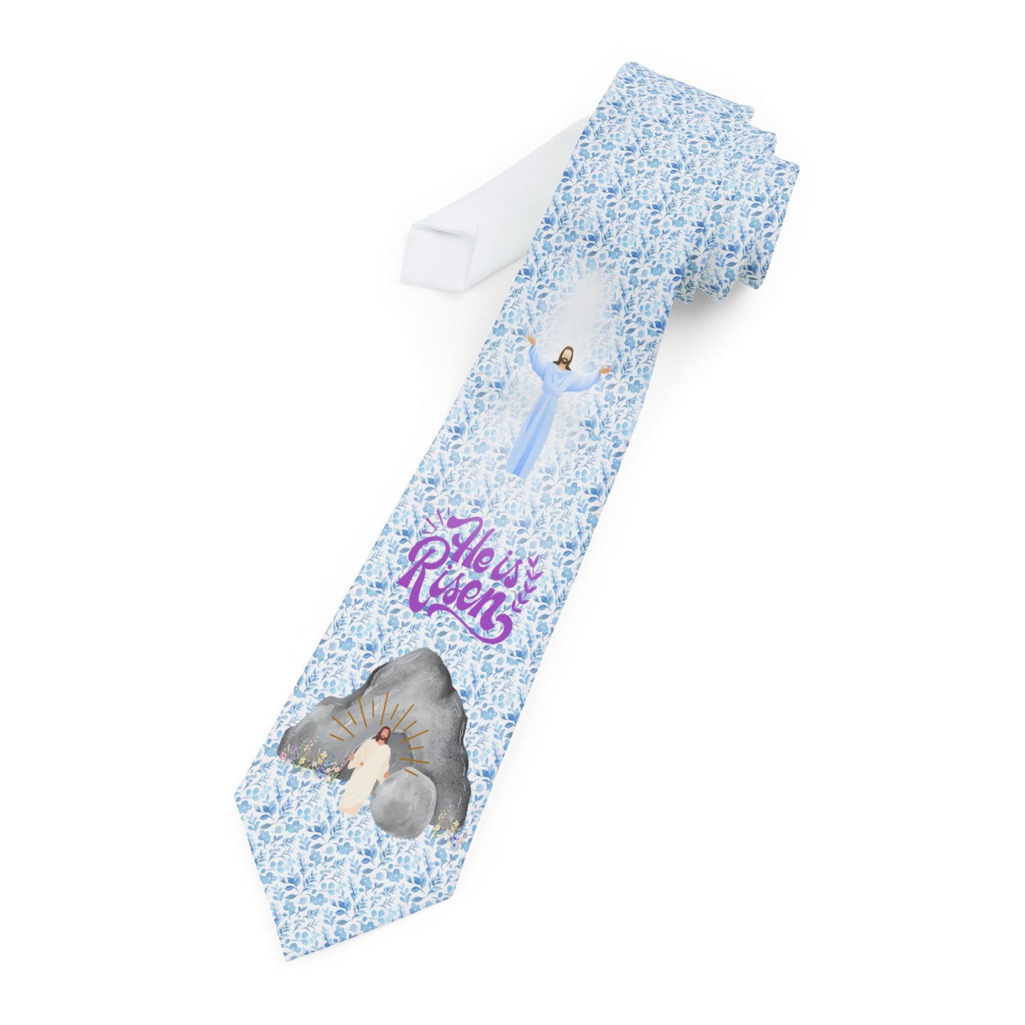 Religious Themed Necktie - 'He is Risen' and 'Let Us Rejoice' Designs