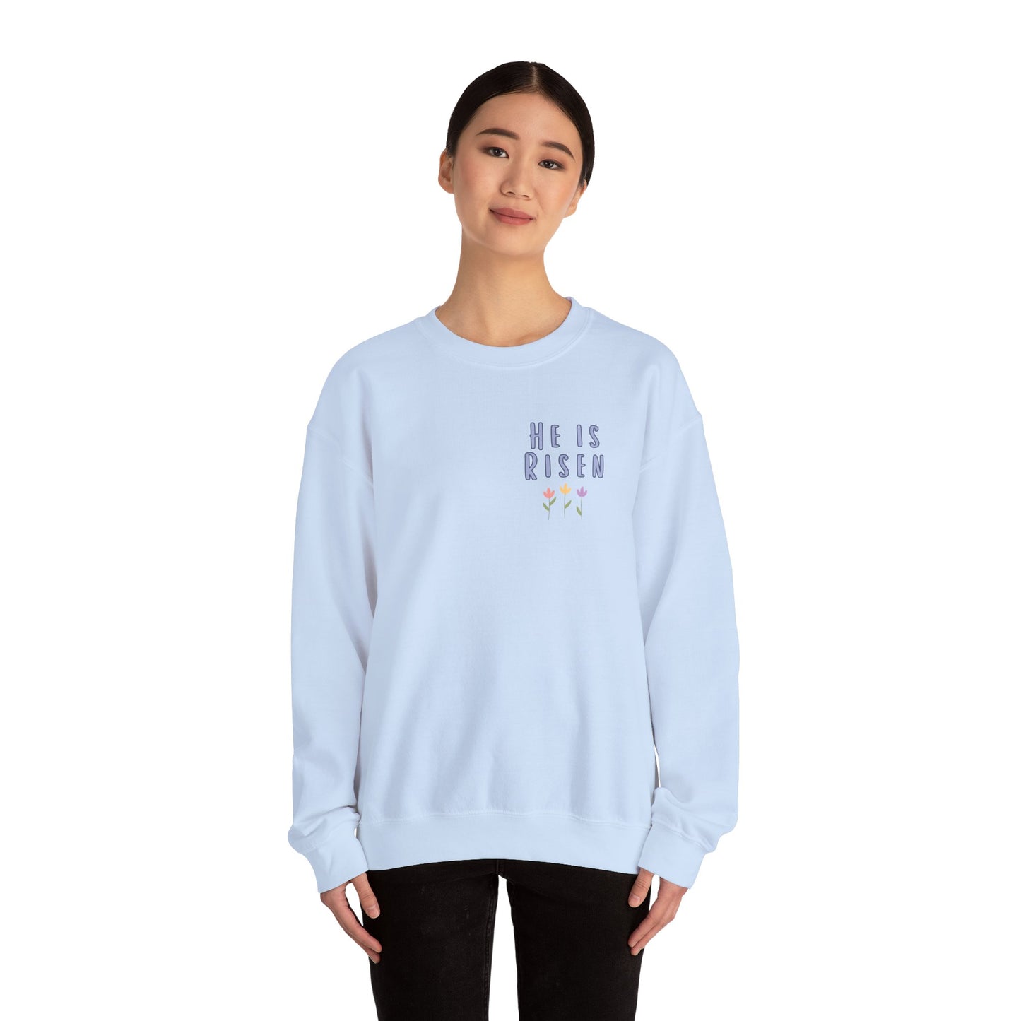 He Is Risen! Easter sweatshirt | Cute simple flower design