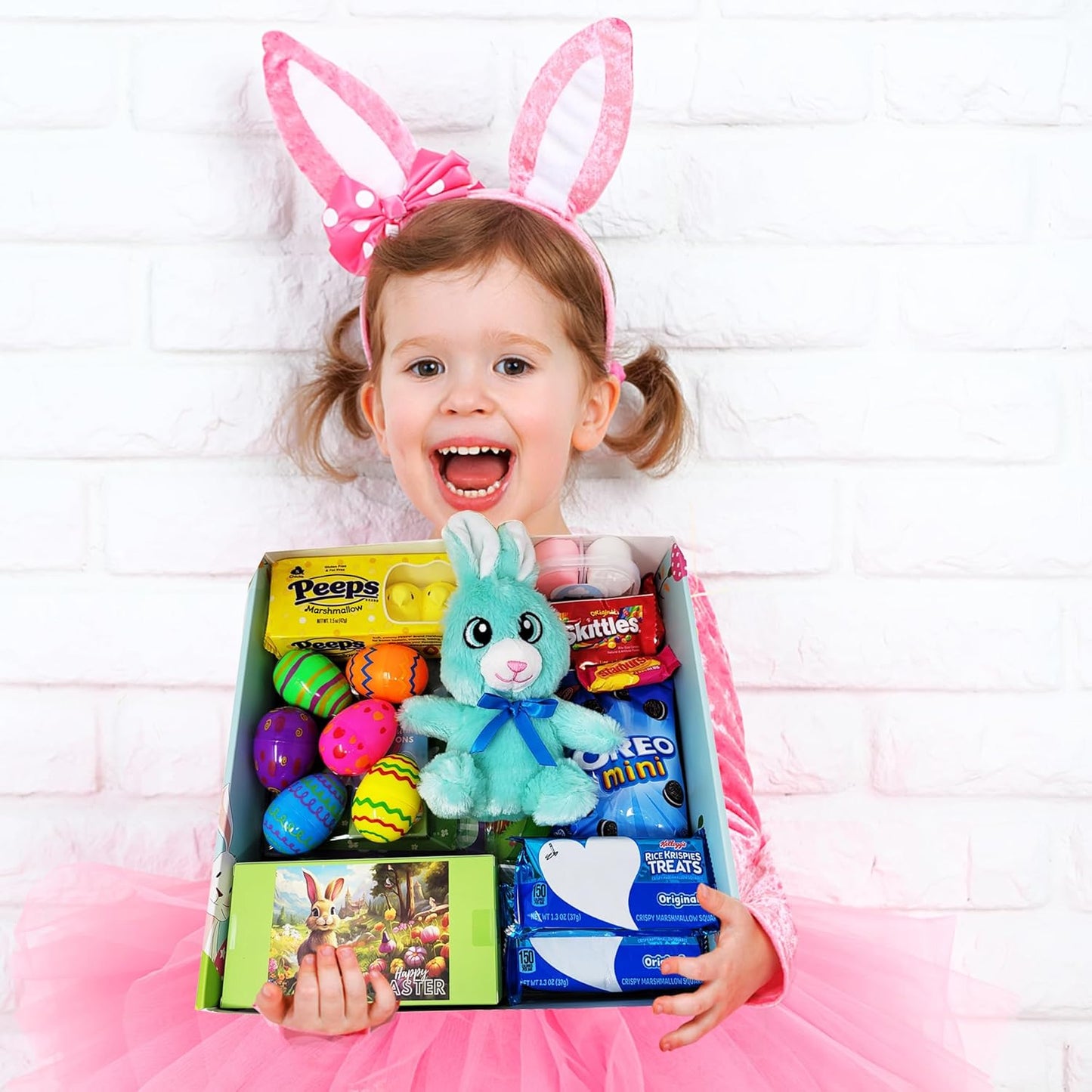 Easter Care Package for Kids - Prefilled Complete with Toys & Candy, Pre-made Basket Fillers