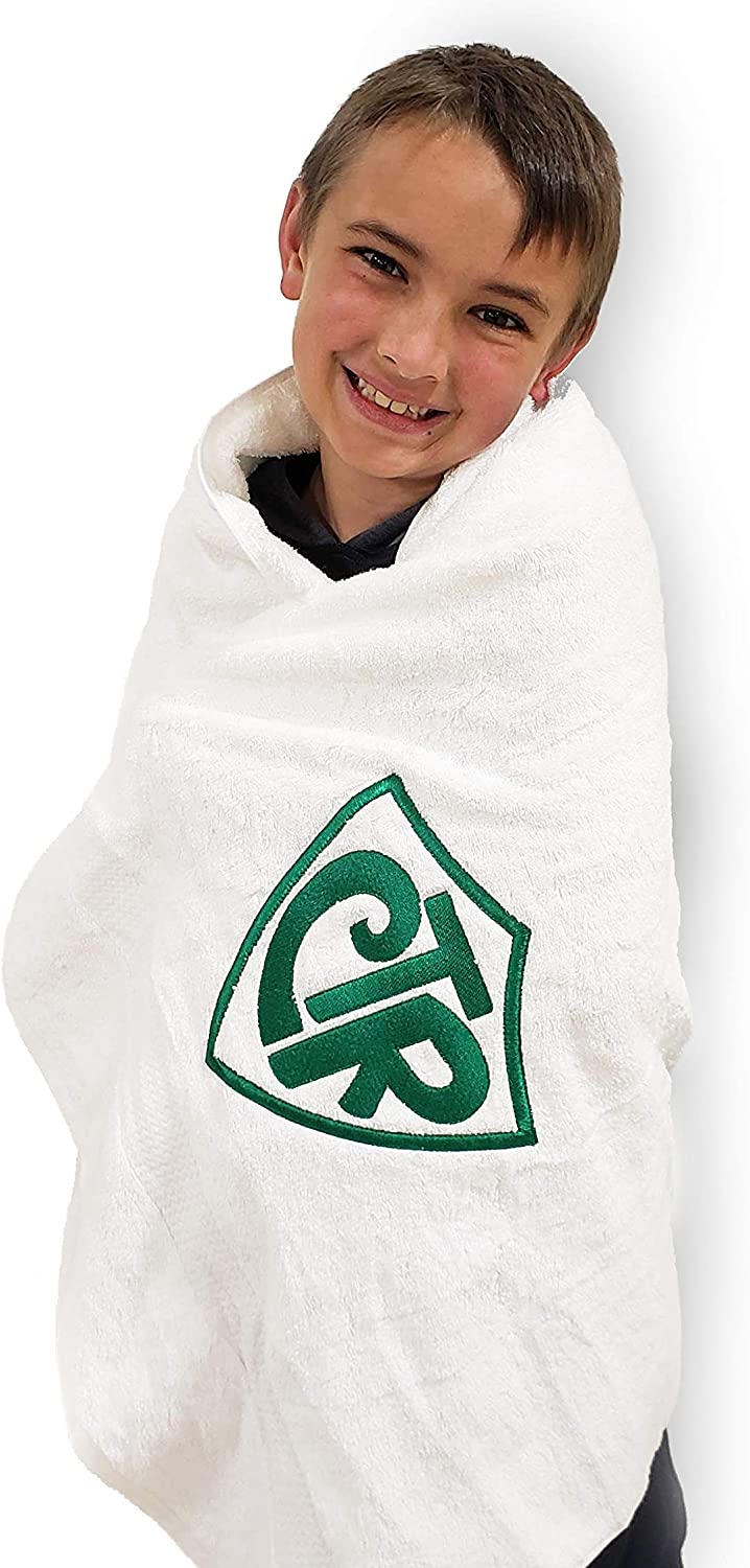 CTR Towel - Baptism Gift for Boys and Girls and Babies too!  CTR Embroidered Soft Large White Towel